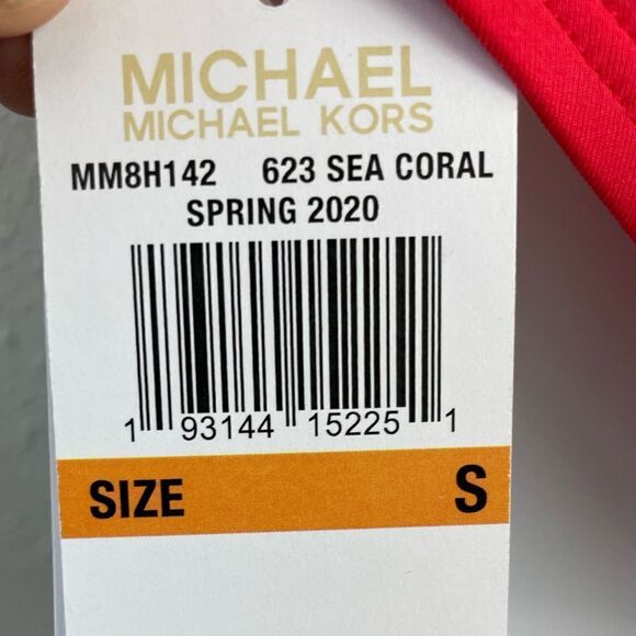 NWT MICHAEL Michael Kors Sea Coral Bikini Top and Matching Bottoms Size S - Picture 4 of 4